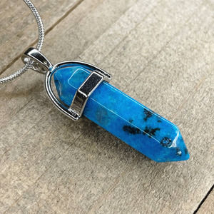 Space Quartz Moonstone Crystal Pendant Necklace on 18" Silver Snake Chain #124